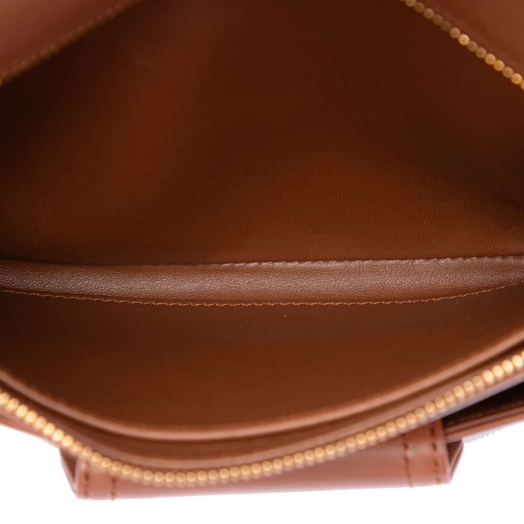 Dior Medium Calfskin DiorDouble Chain Bag Brown Leather Very good - Model View