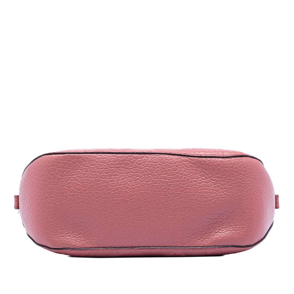 Burberry Small Heritage Grain Check Embossed Orchard Bowling Bag Pink Leather Very good condition - Inside View