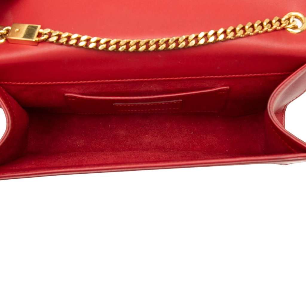 Saint Laurent Medium Smooth Calfskin Classic Monogram Kate Tassel Crossbody Red Leather Very good - Model View