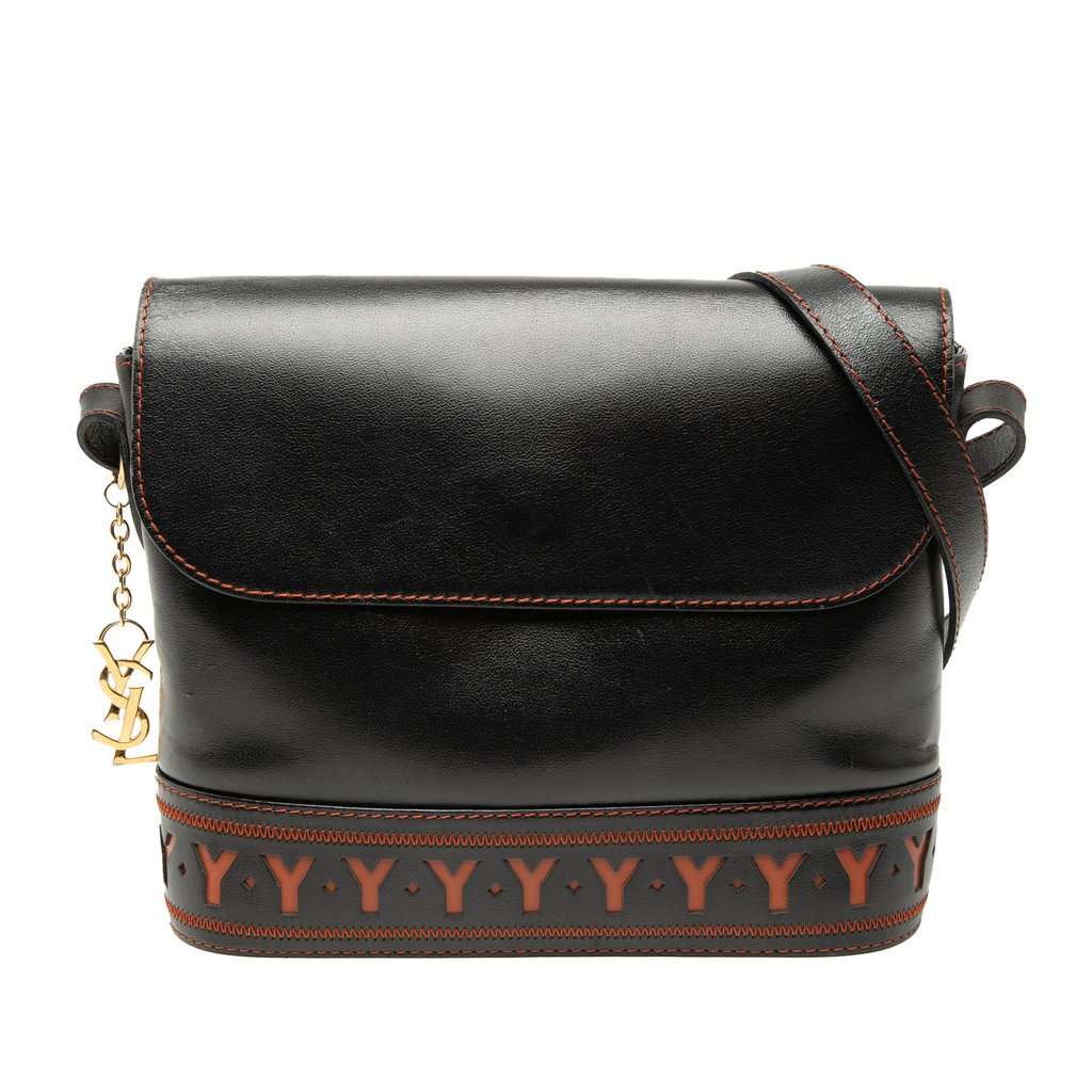 Saint Laurent Leather Cutout Crossbody Black Leather Very good condition - Front View