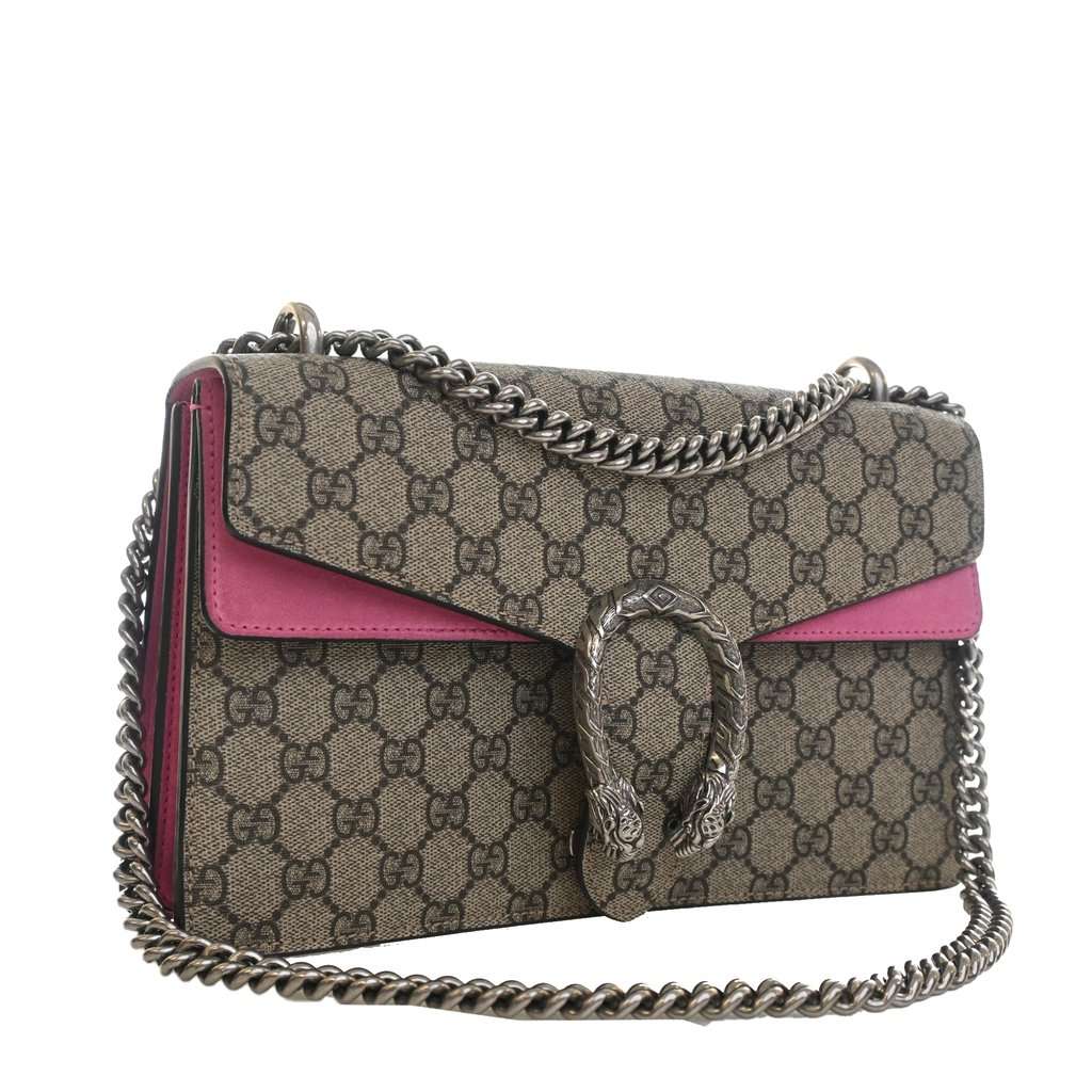 Gucci Medium GG Supreme Dionysus Shoulder Bag Beige Very good condition - Back View