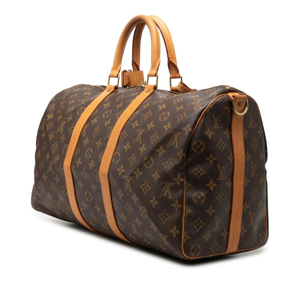 Louis Vuitton Monogram Keepall Bandouliere 45 Brown Very good condition - Back View