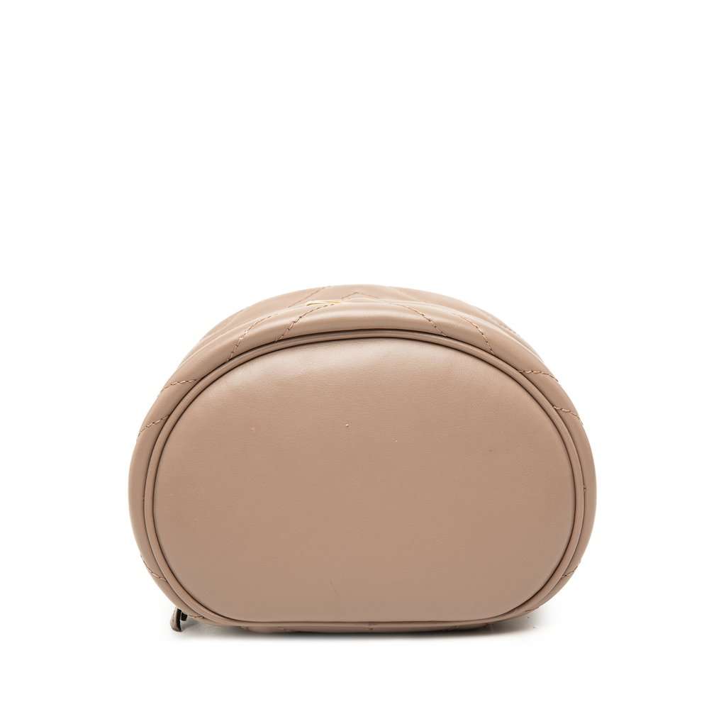 Gucci Mini GG Marmont Round Leather Vanity Bag Brown Leather Very good - Inside View