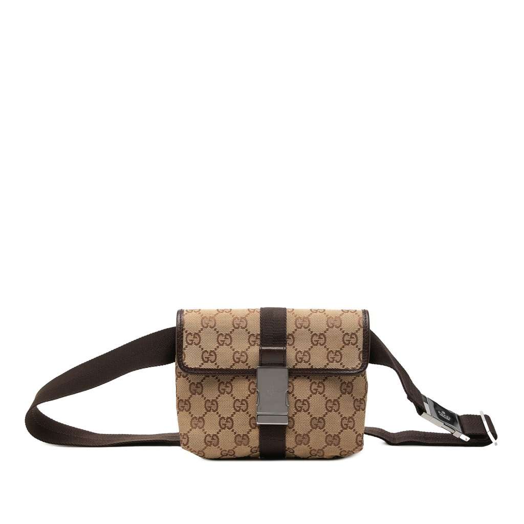 Gucci GG Canvas Belt Bag Beige Very good - Front View