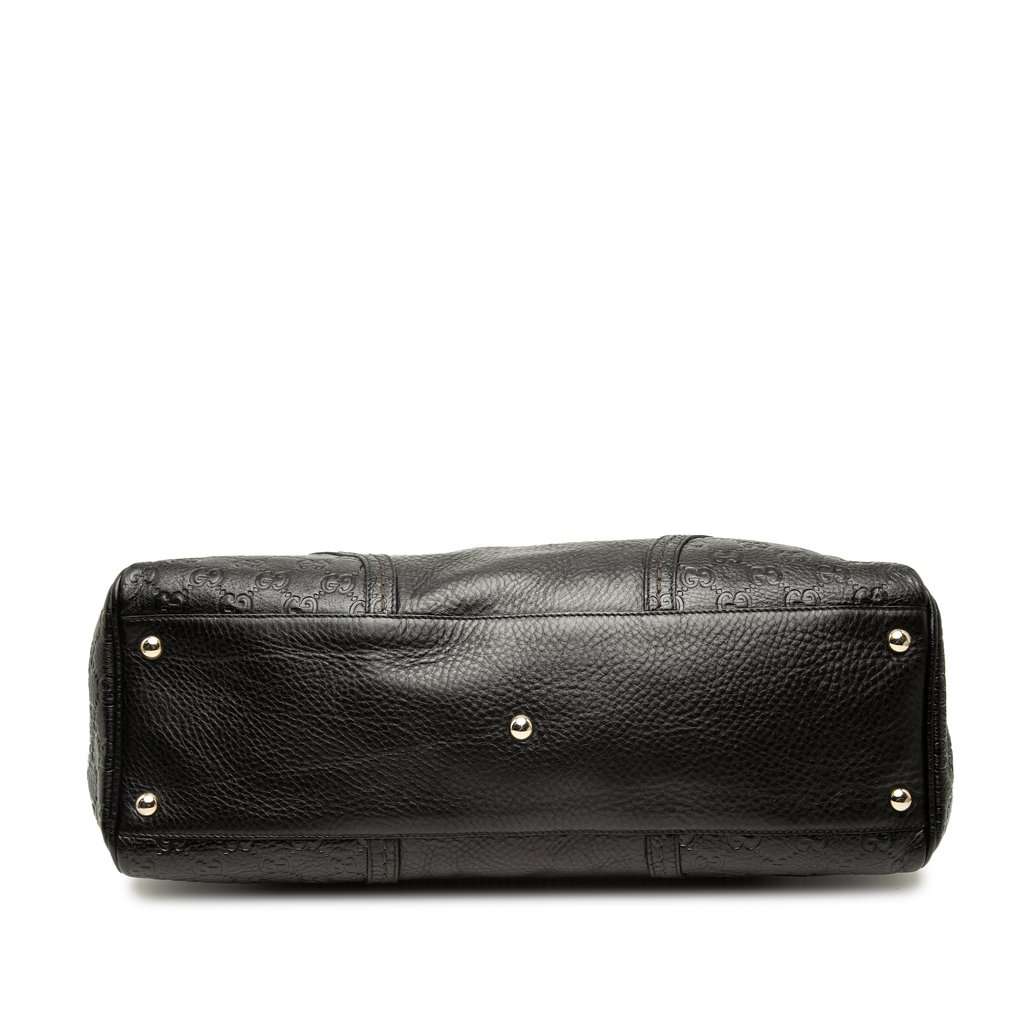 Gucci Guccissima Trimmed Calfskin Signoria Tote Black Leather Very good - Inside View