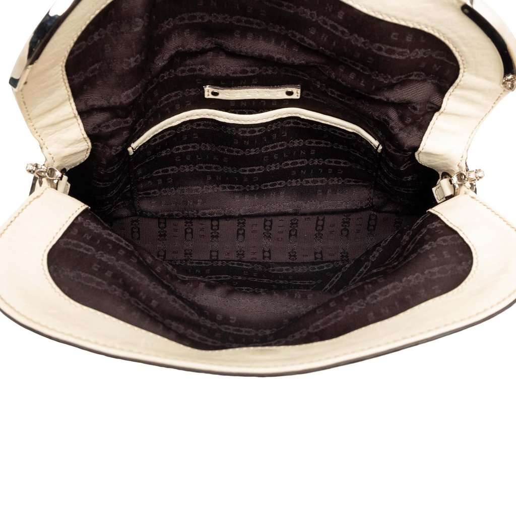 Celine Leather Daydream Shoulder Bag White Leather Good condition - Model View