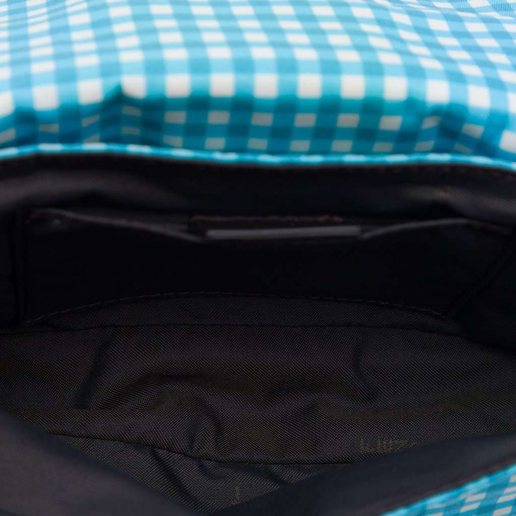 Fendi Joshua Vides Mini Nylon Gingham Convertible Baguette Satchel Blue Very good - Model View