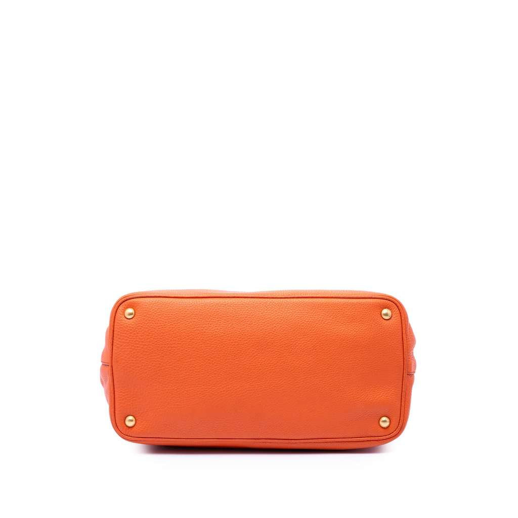 Prada Vitello Daino Open Convertible Tote Orange Leather Very good - Inside View