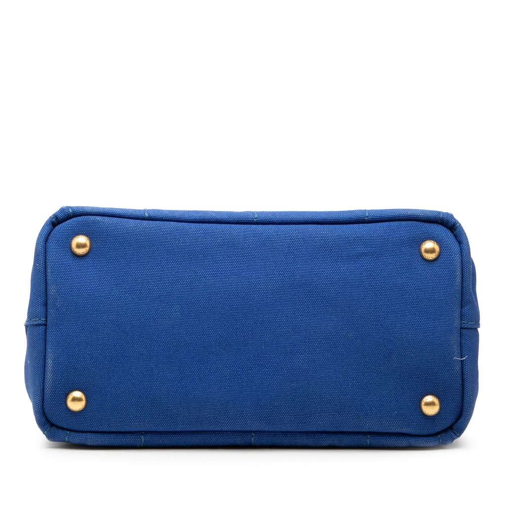 Prada Small Canvas Canapa Logo Satchel Blue Very good condition - Inside View