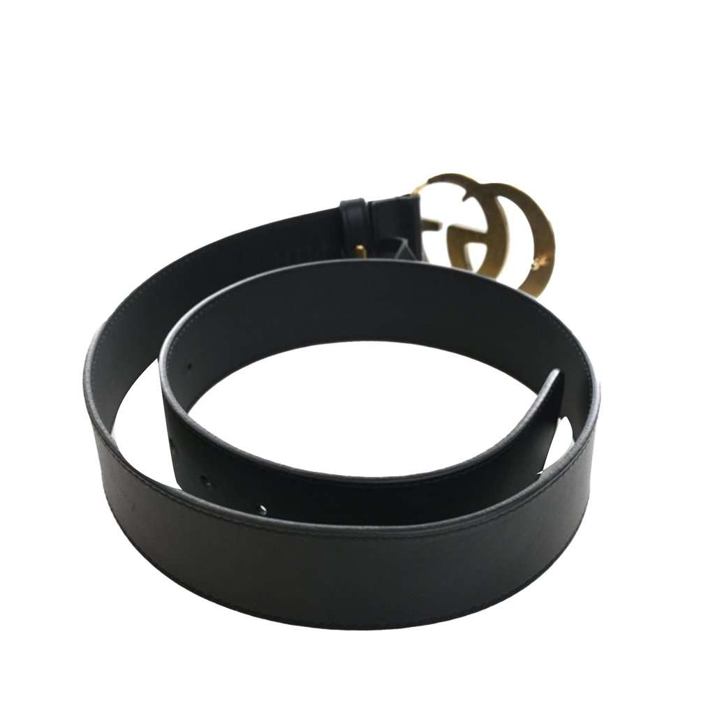 Gucci GG Marmont Calfskin Wide Belt Black Leather Very good condition - Back View