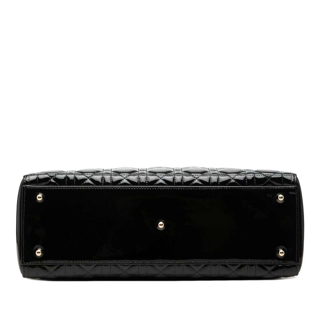 Dior Large Patent Cannage Lady Dior Black Leather Very good condition - Inside View