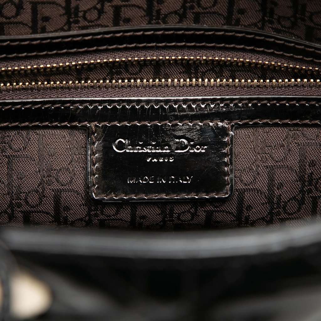 Dior Large Patent Cannage Lady Dior Black Leather Very good condition - Box View