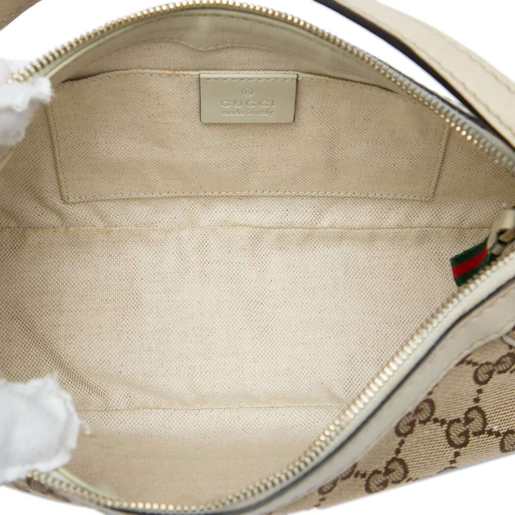 Gucci GG Canvas Web Mayfair Shoulder Bag Beige Very good - Model View