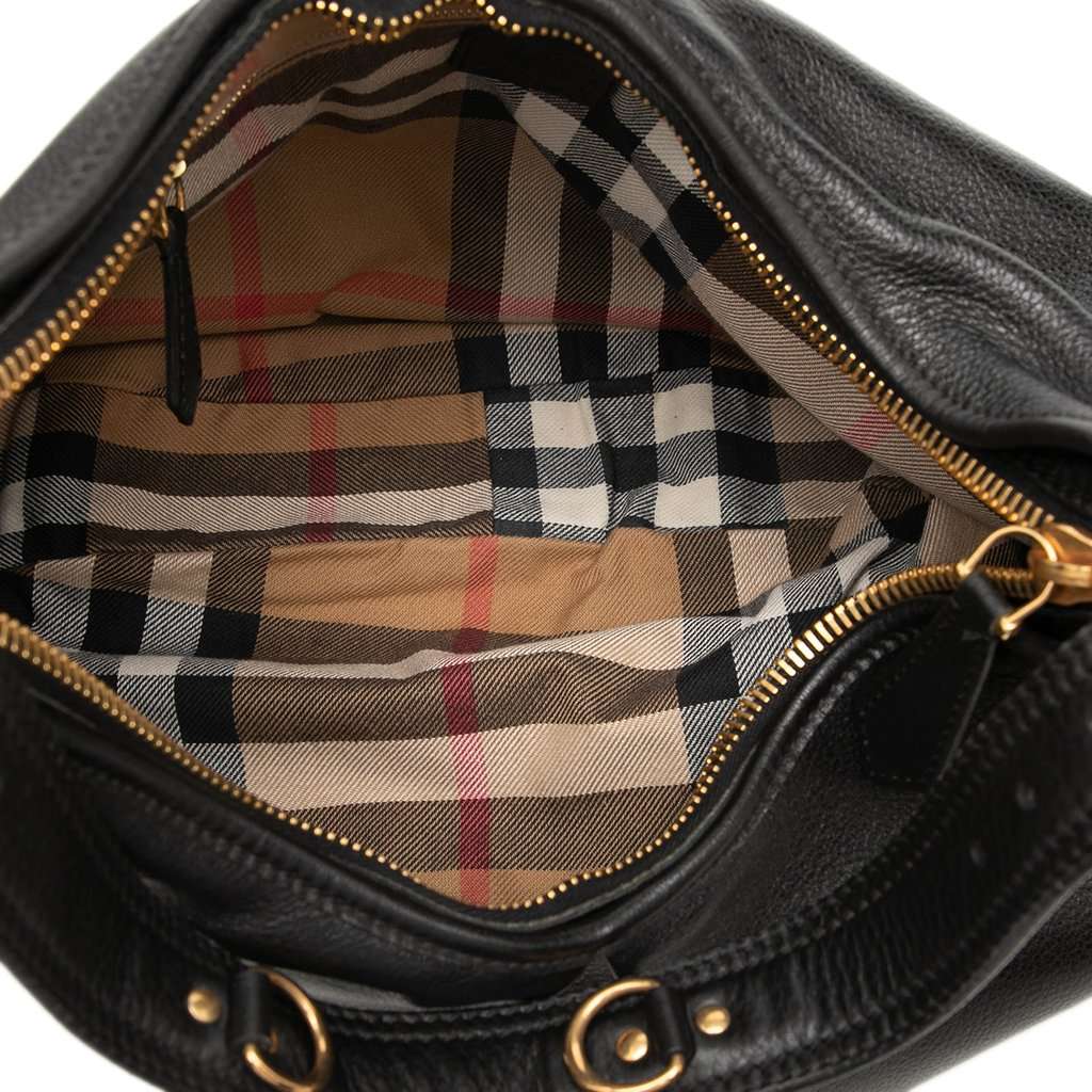 Burberry Large Leather Malika Hobo Black Leather Very good condition - Model View