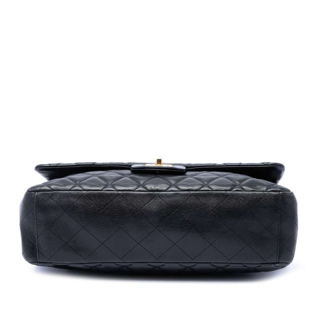 Chanel Maxi Classic Lambskin Single Flap Black Leather Very good condition - Inside View