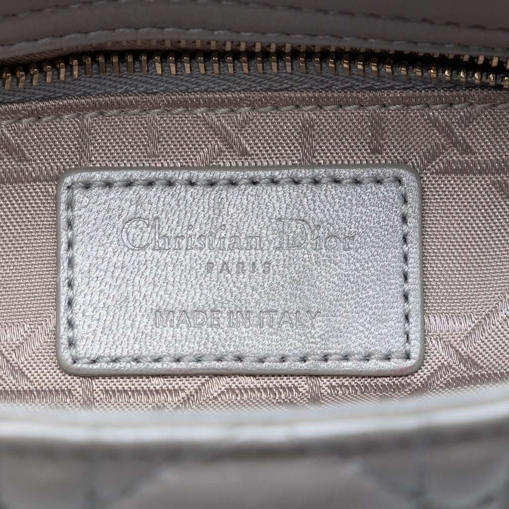 Dior Mini Metallic Lambskin Cannage Lady Dior Other Leather Very good condition - Box View