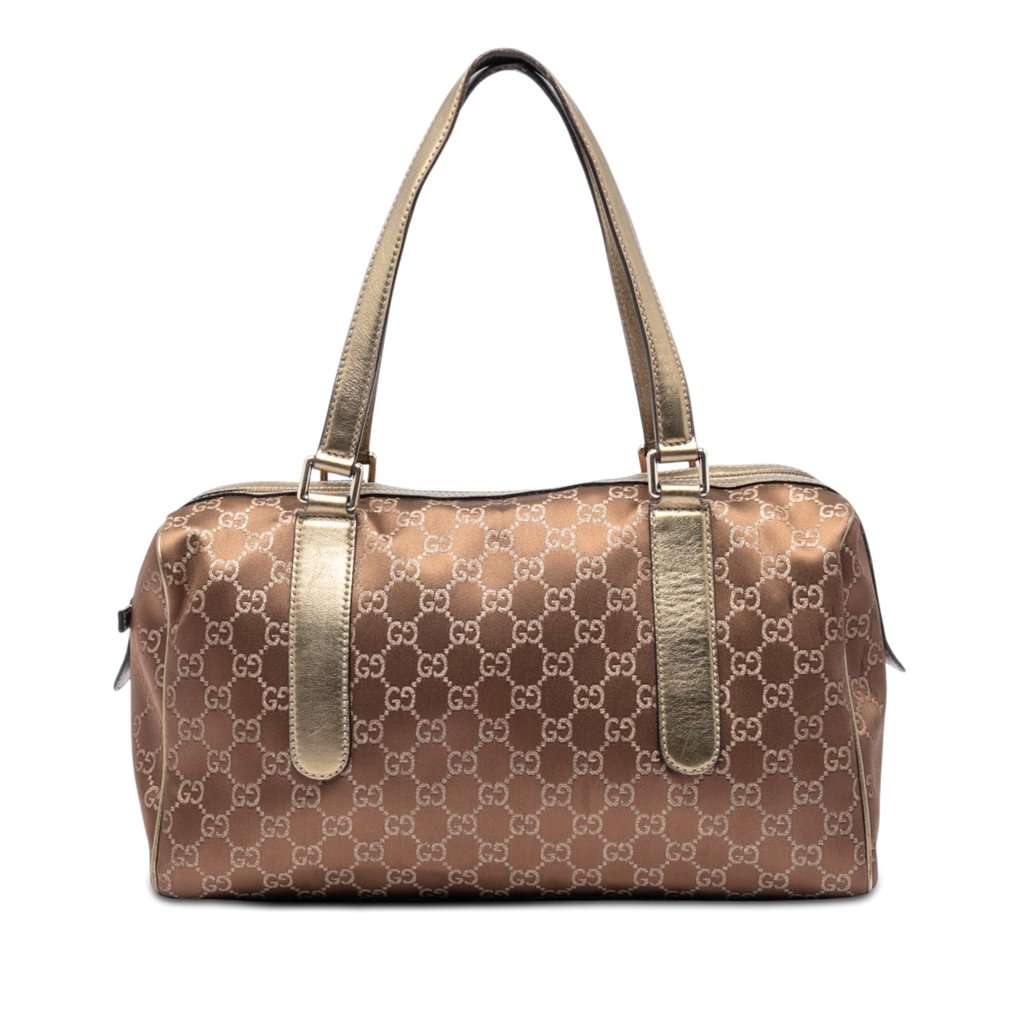 Gucci GG Satin Boston Bag Brown Very good condition - Front View