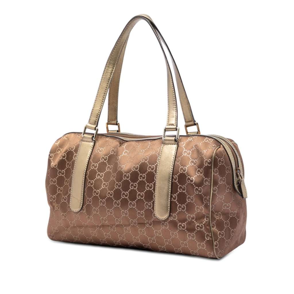 Gucci GG Satin Boston Bag Brown Very good condition - Back View