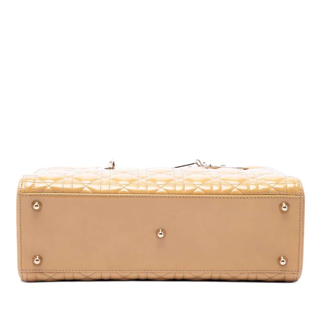 Dior Large Patent Cannage Lady Dior Beige Leather Very good - Inside View