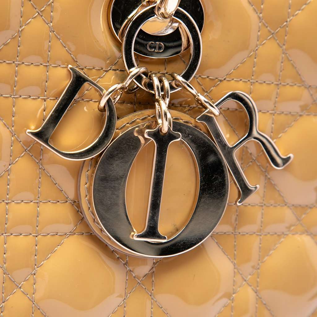 Dior Large Patent Cannage Lady Dior Beige Leather Very good - Box View