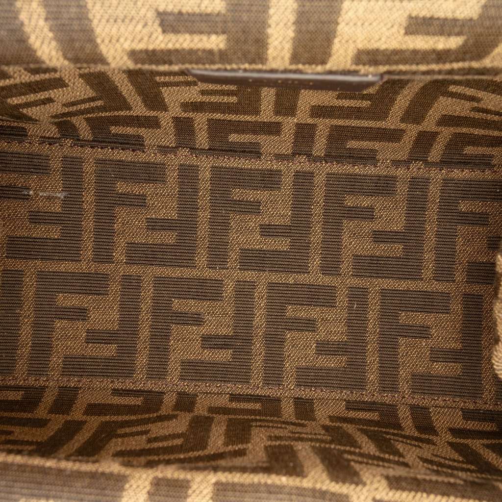 Fendi Small Shearling Fendi First Crossbody Brown Very good - Model View