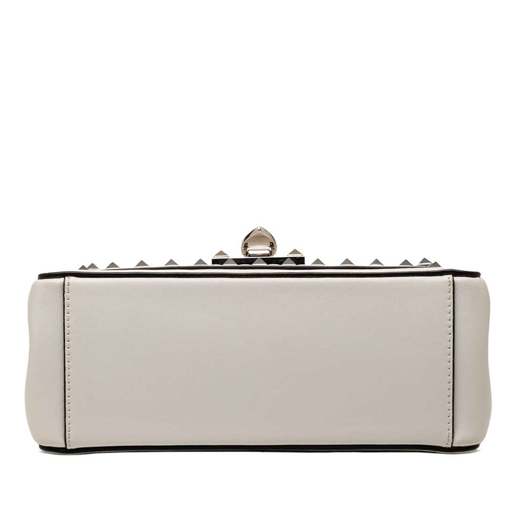 Valentino Leather Rockstud Flip Lock Crossbody Silver Leather Very good condition - Inside View