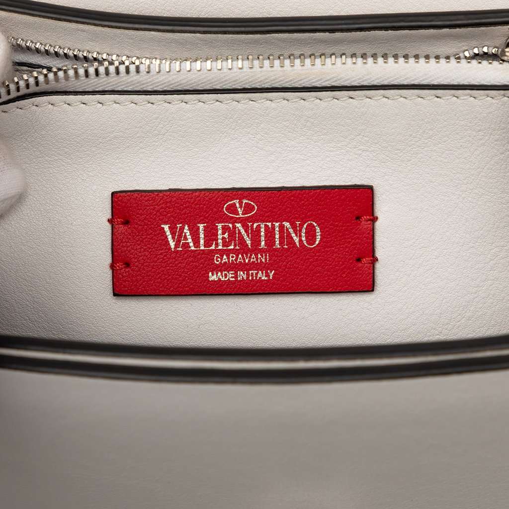 Valentino Leather Rockstud Flip Lock Crossbody Silver Leather Very good condition - Box View