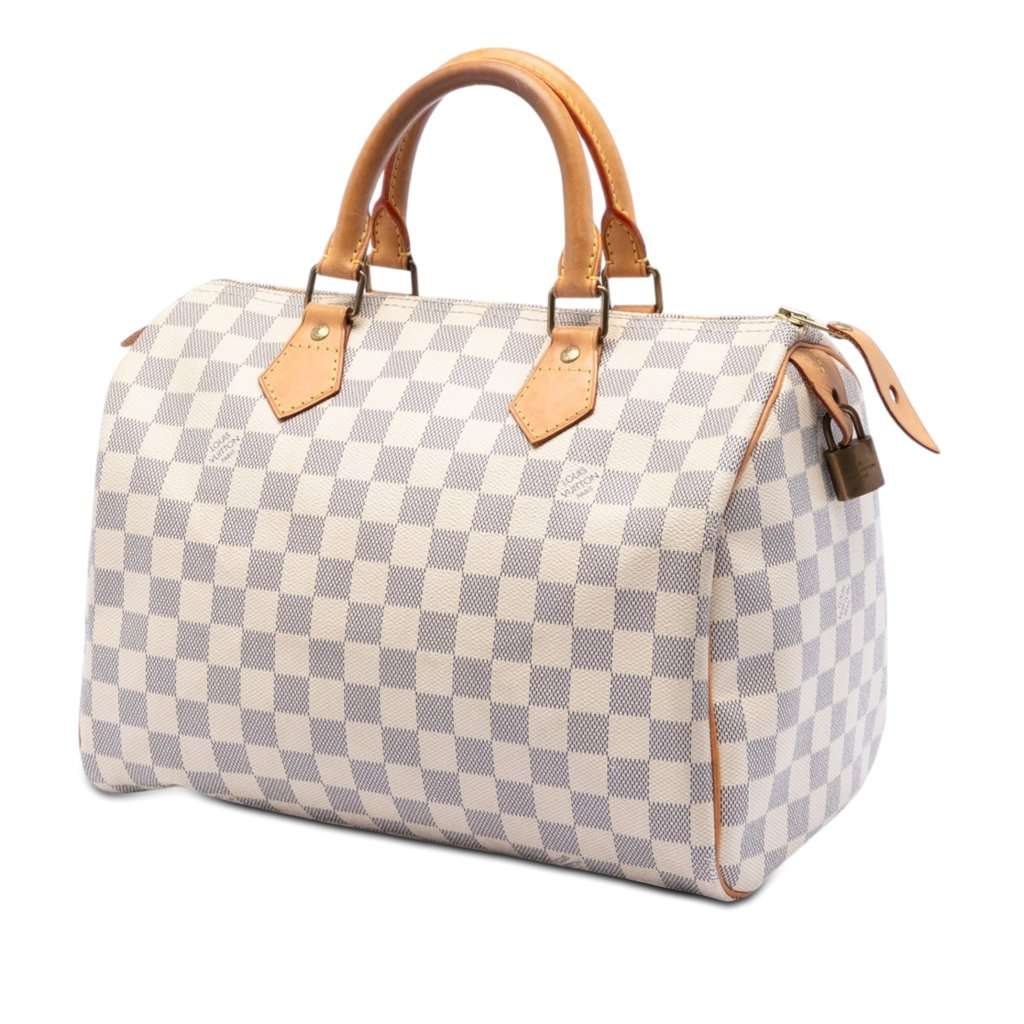 Louis Vuitton Damier Azur Speedy 30 White Very good condition - Back View