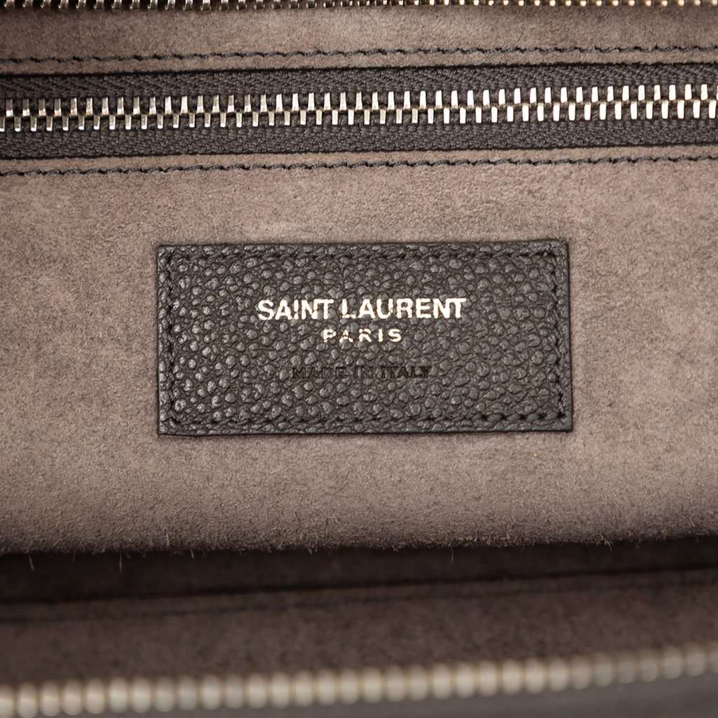 Saint Laurent Small Leather and Suede Rive Gauche Cabas Tote Brown Leather Very good condition - Box View