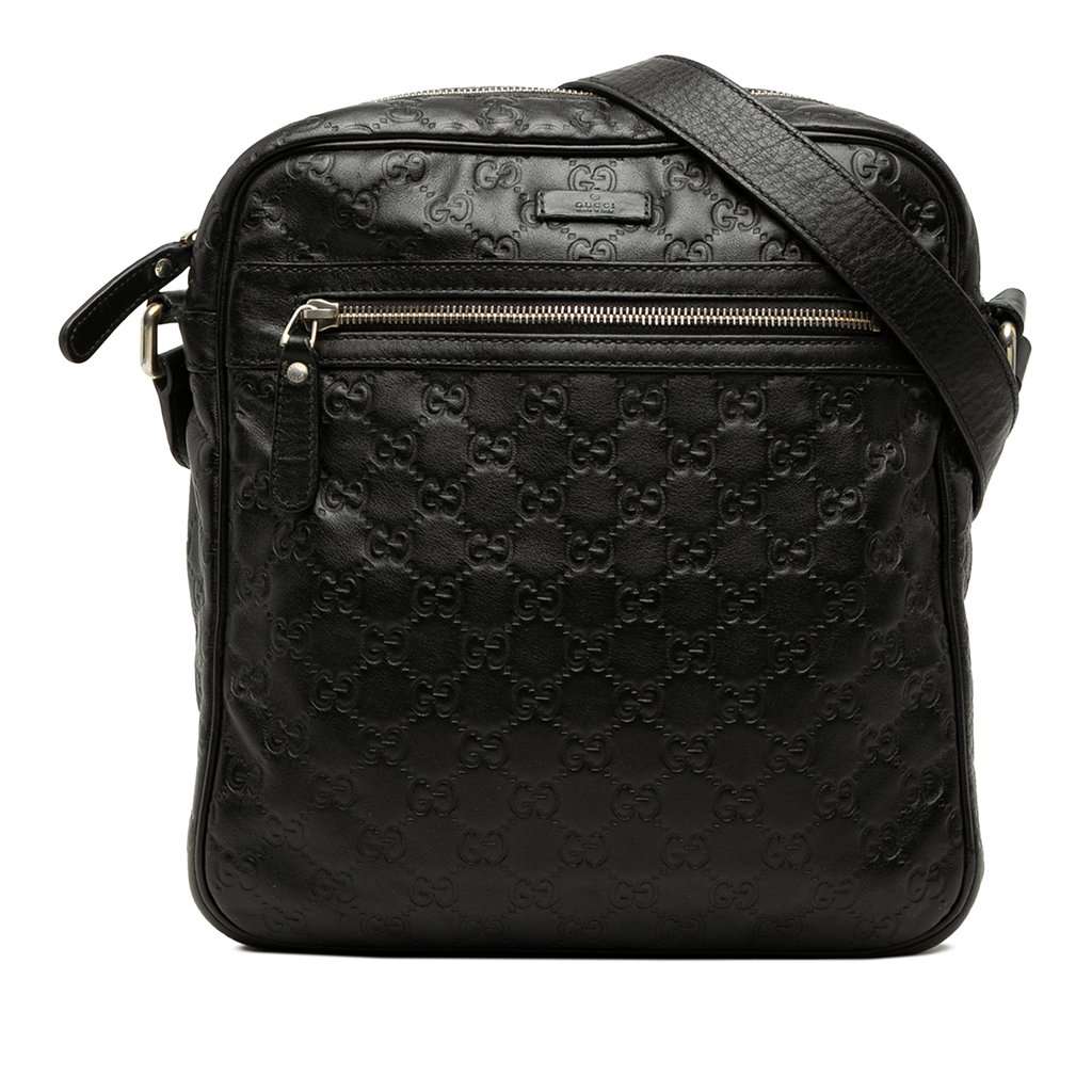 Gucci Guccissima Crossbody Black Leather Very good condition - Front View