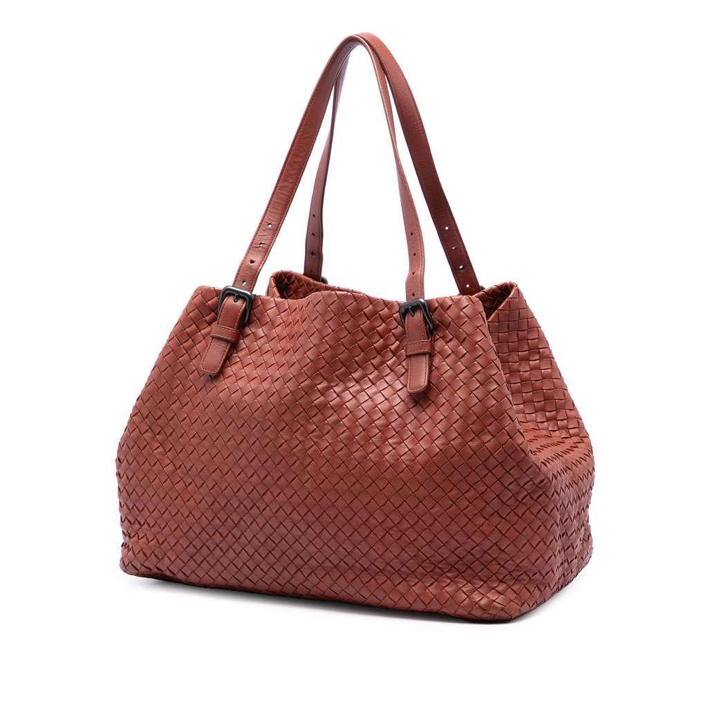 Bottega Veneta Large Nappa Intrecciato Cesta Tote Red Leather Very good condition - Back View