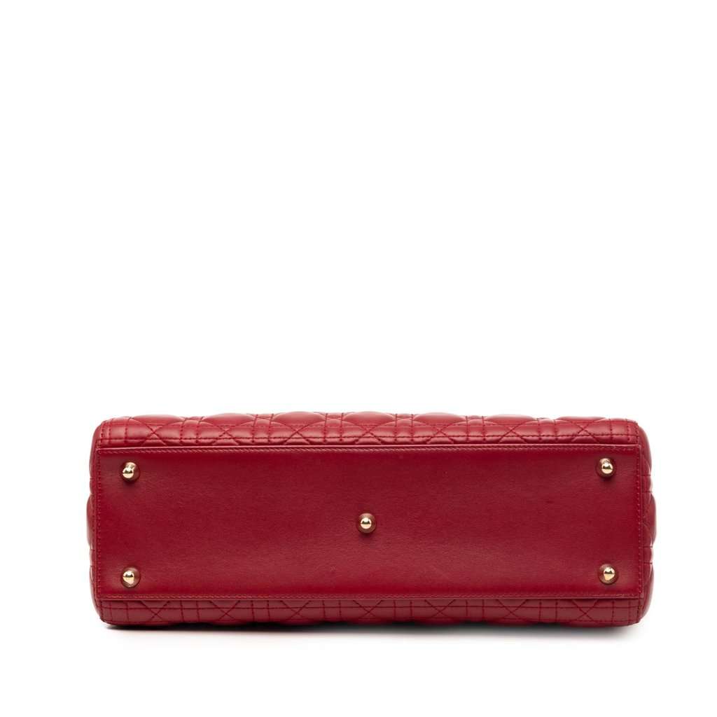 Dior Large Lambskin Cannage Lady Dior Red Leather Very good - Inside View