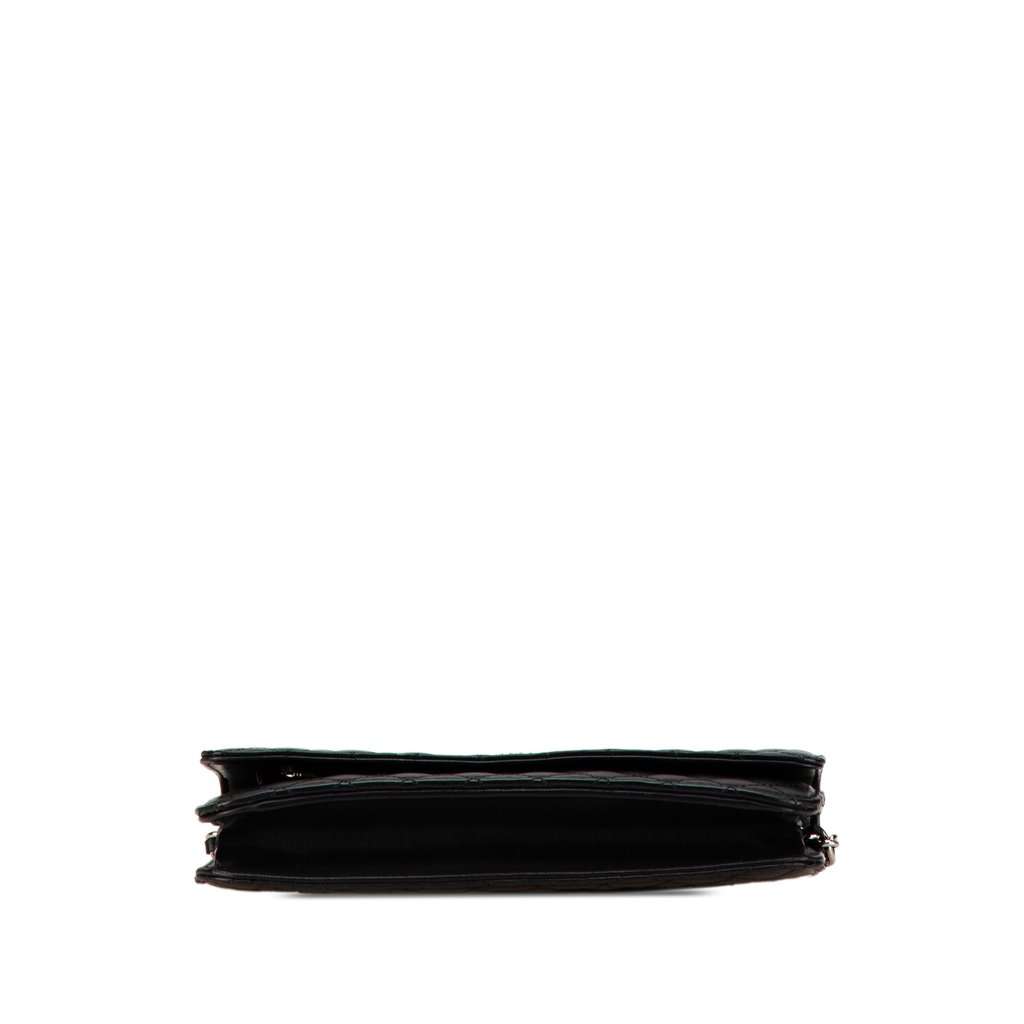 Chanel CC Microquilted Lambskin Wallet On Chain Black Leather Very good - Inside View