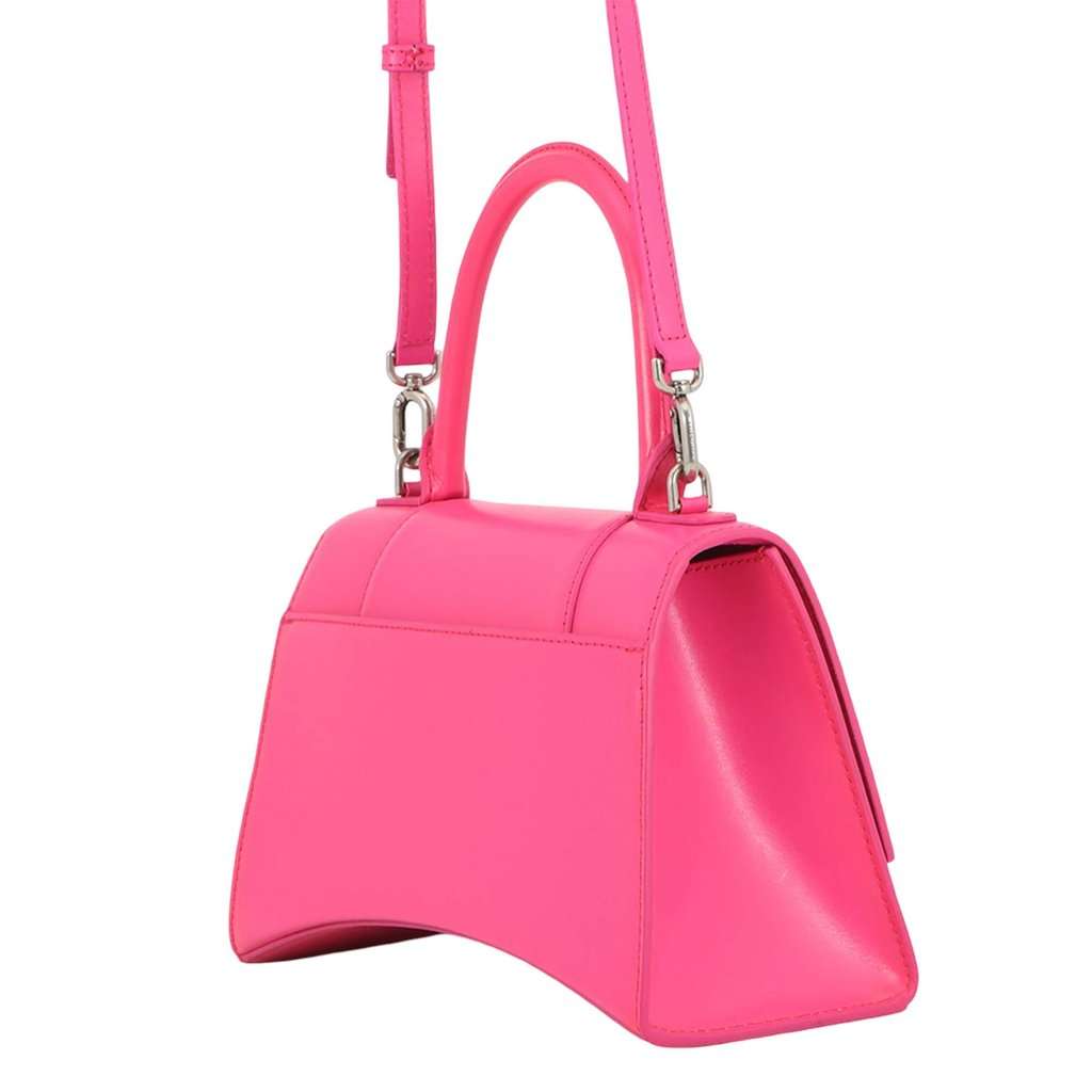 Balenciaga Small Shiny Box Calfskin Hourglass Satchel Pink Leather Very good condition - Back View
