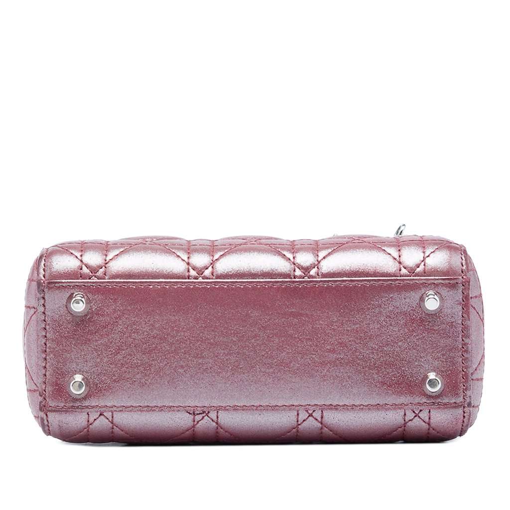 Dior Mini Iridescent Lambskin Cannage Lady Dior Pink Leather Very good - Inside View
