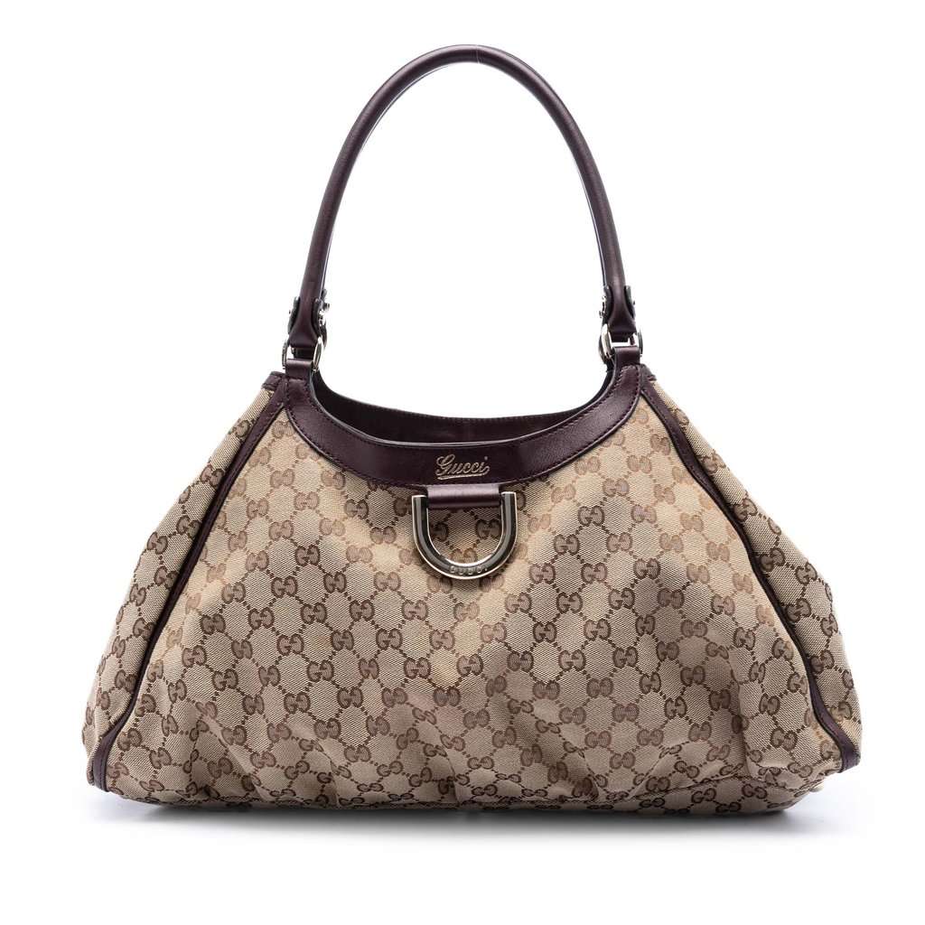 Gucci Large GG Canvas Abbey D Ring Shoulder Bag Beige Very good condition - Front View