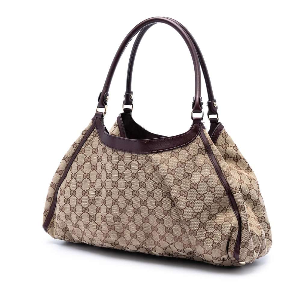 Gucci Large GG Canvas Abbey D Ring Shoulder Bag Beige Very good condition - Back View
