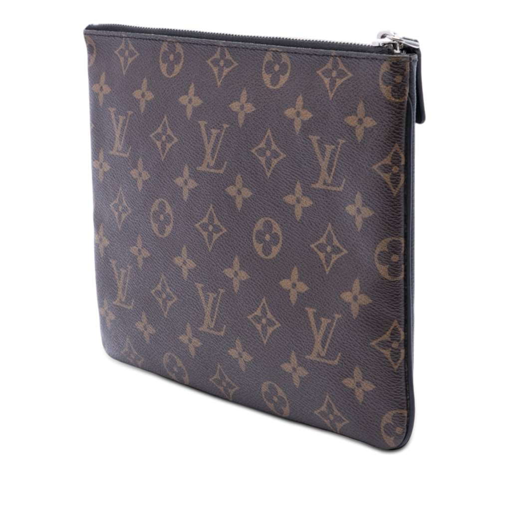 Louis Vuitton Monogram Pochette Plate MM Brown Very good condition - Back View