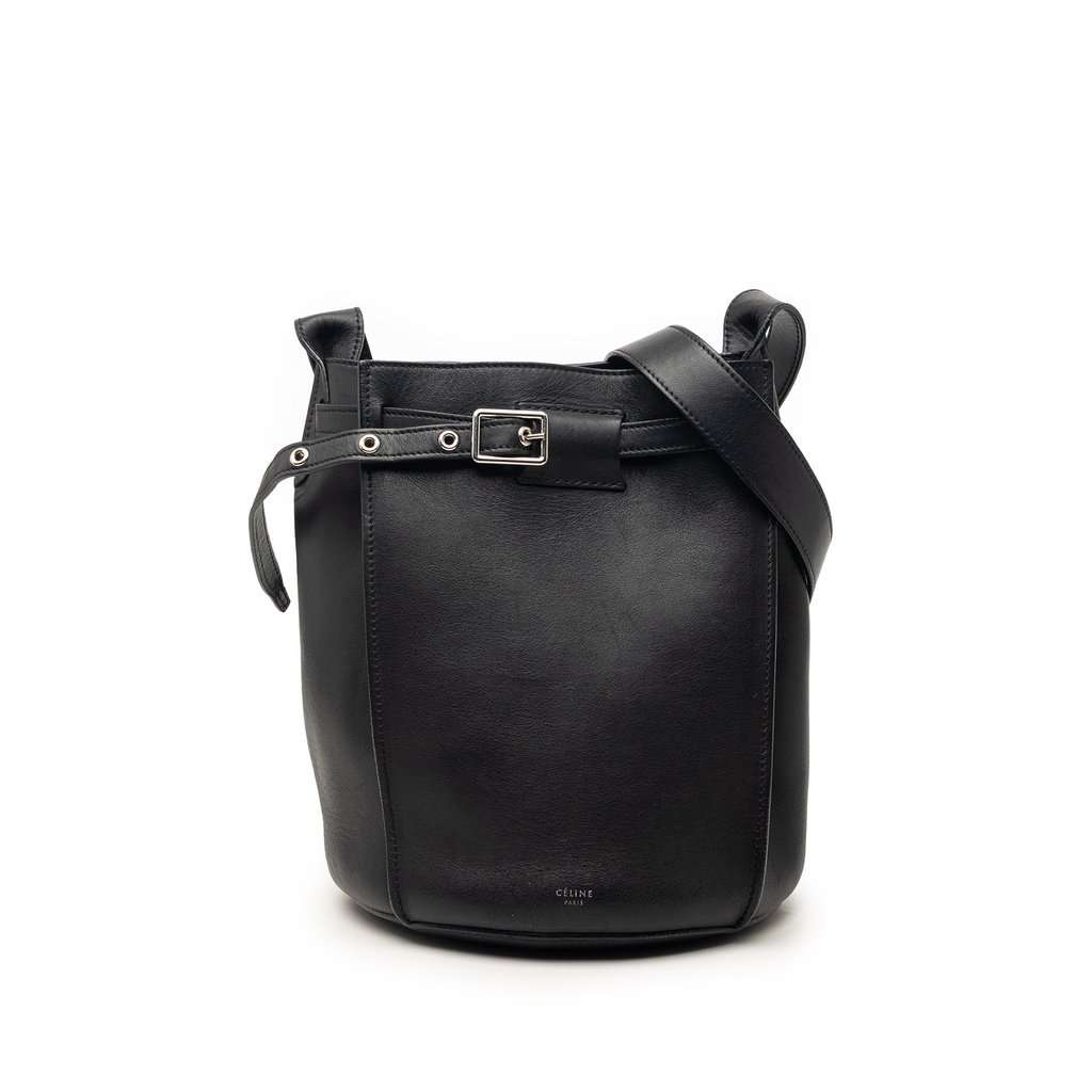 Celine Nano Leather Big Bag Bucket Crossbody Black Leather Very good condition - Front View
