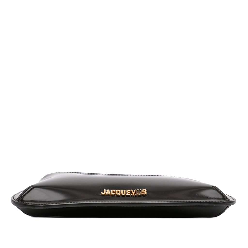 Jacquemus Patent Le Petit Bisou Chain Shoulder Bag Black Leather Very good condition - Inside View