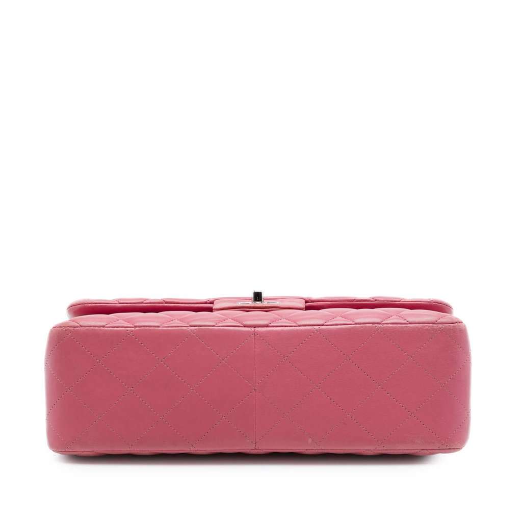 Chanel Jumbo Classic Lambskin Double Flap Pink Leather Very good condition - Inside View