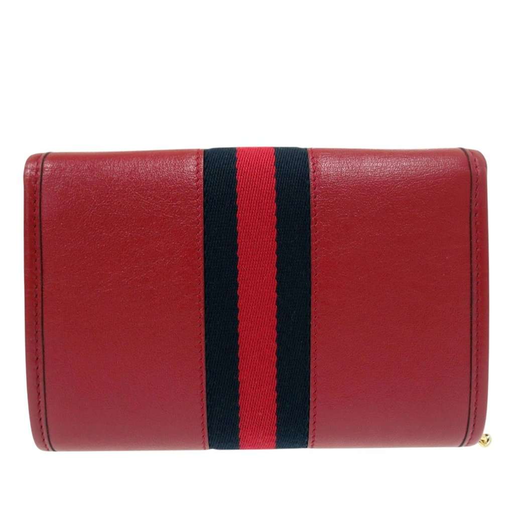 Gucci Mini Calfskin Rajah Web Chain Crossbody Red Leather Very good - Back View