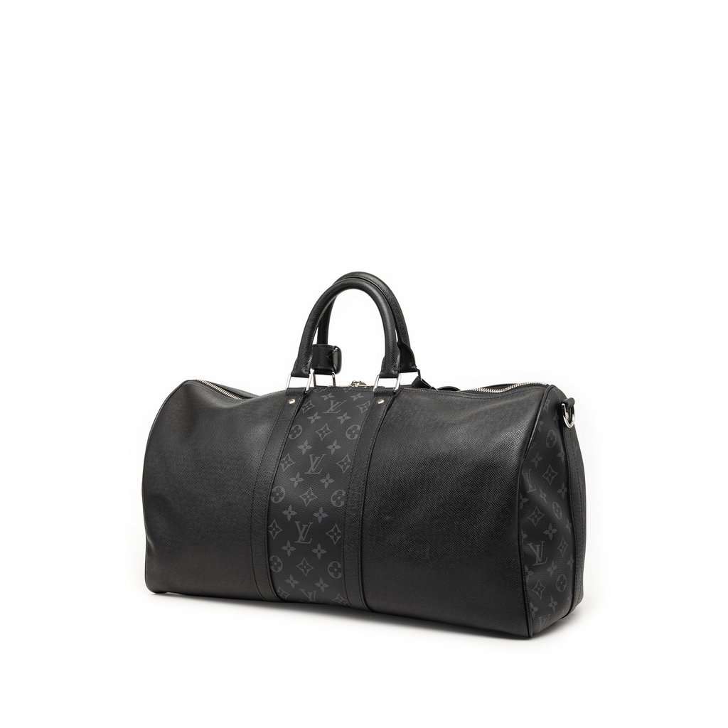 Louis Vuitton Taiga Keepall Bandouliere 50 Black Leather Very good condition - Back View