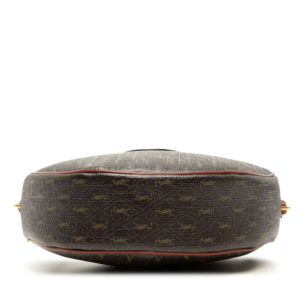 Saint Laurent Le Monogramme Coated Canvas and Leather Coeur Crossbody Brown Very good - Inside View