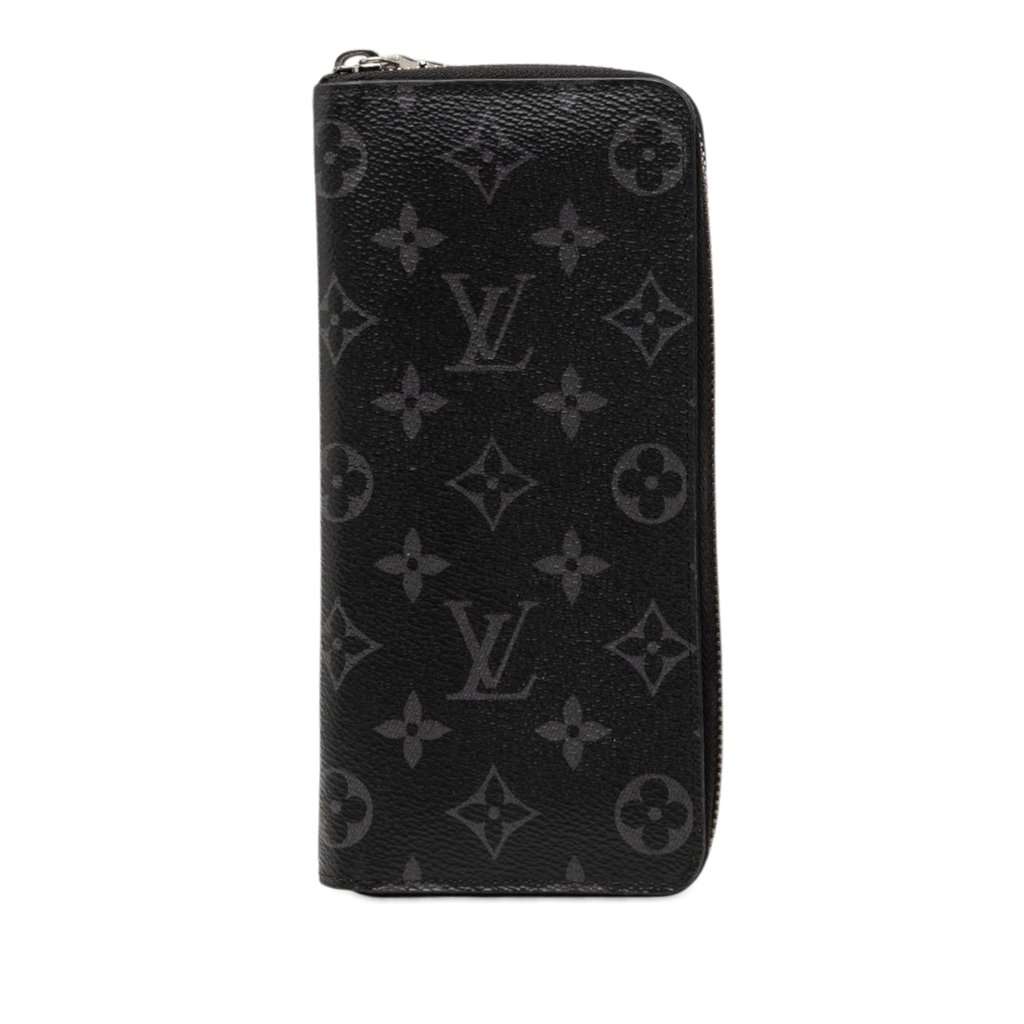 Louis Vuitton Monogram Eclipse Vertical Zippy Wallet Black Very good condition - Front View