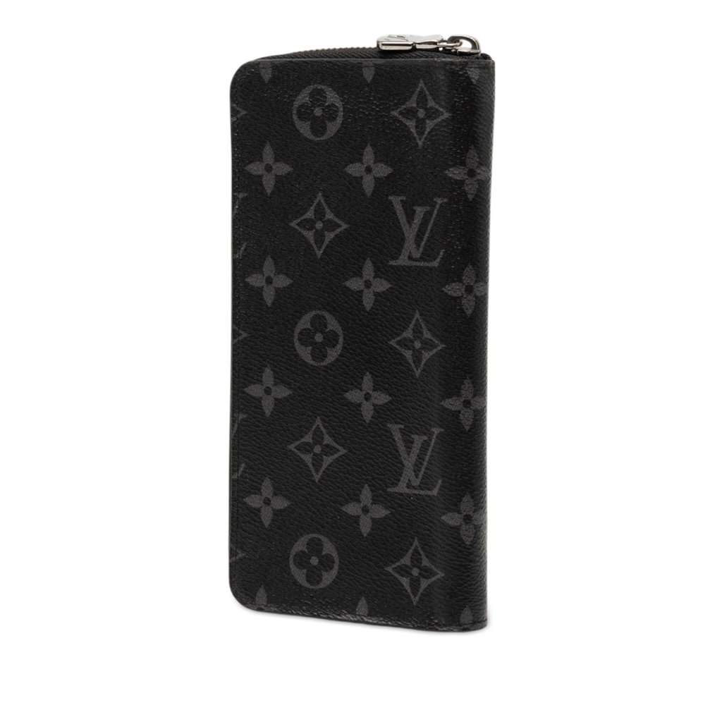 Louis Vuitton Monogram Eclipse Vertical Zippy Wallet Black Very good condition - Back View