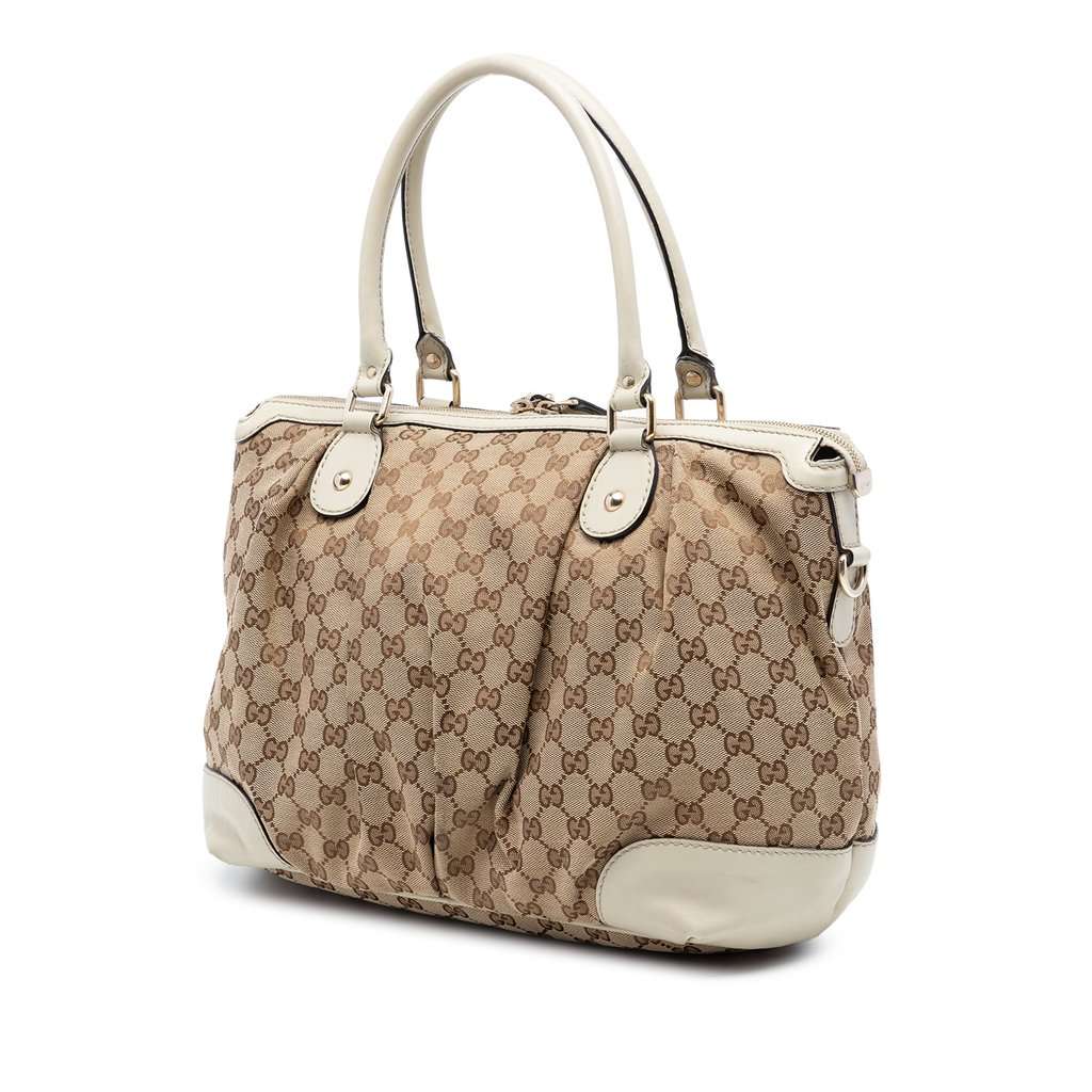 Gucci GG Canvas Sukey Satchel Beige Very good - Back View