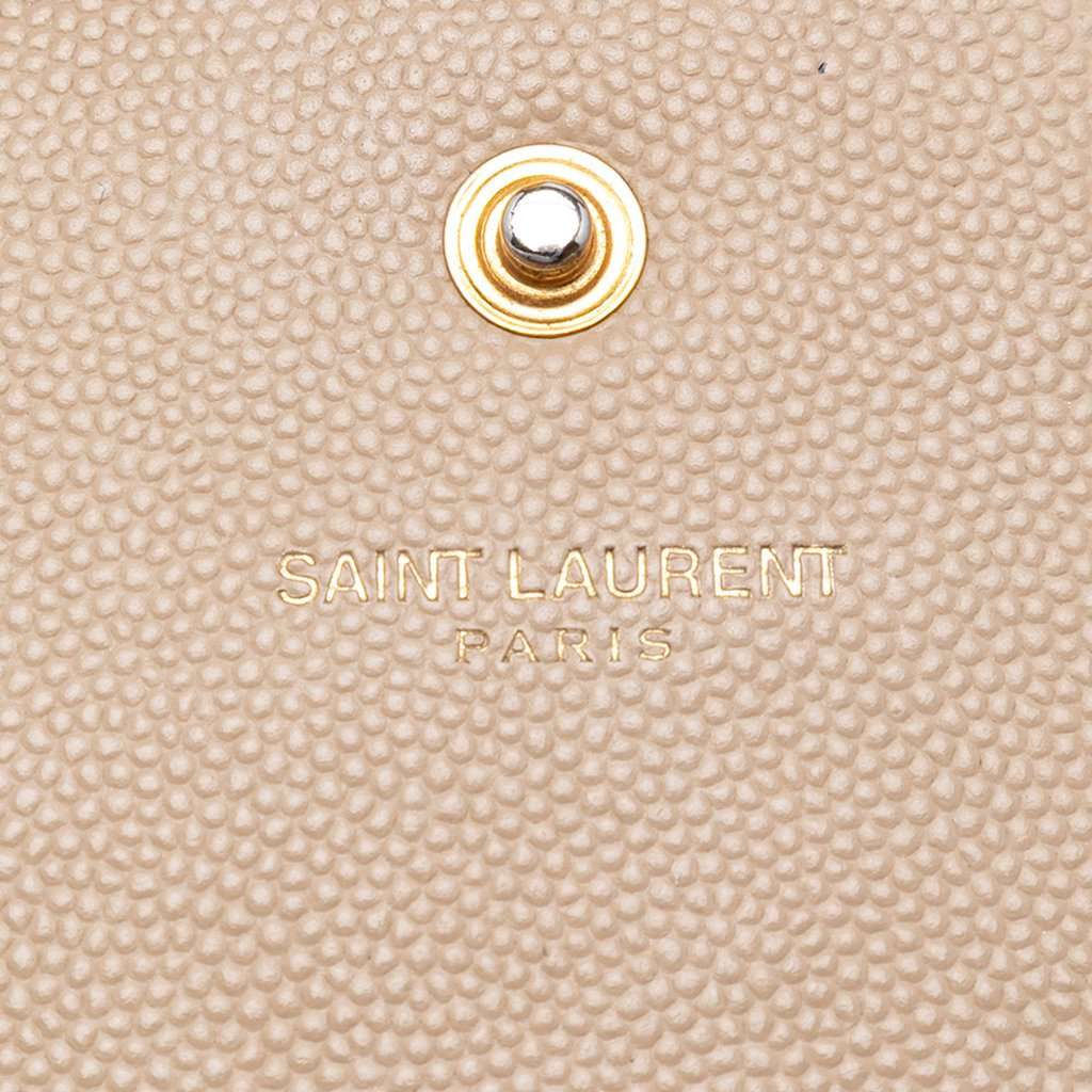 Saint Laurent Grain De Poudre Monogram Kate Wallet On Chain Beige Leather Very good condition - Box View