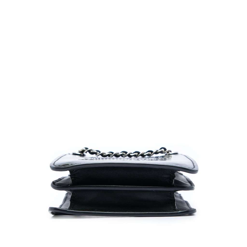 Chanel CC Patent Phone Holder Crossbody Black Leather Very good - Inside View