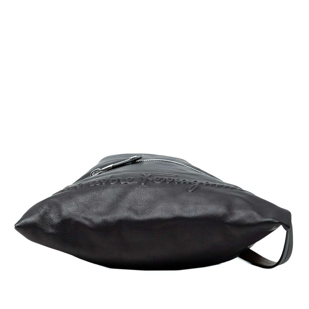 Salvatore Ferragamo Leather Kentucky Drawstring Backpack Black Leather Very good - Inside View
